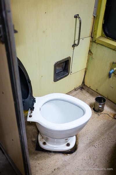 Toilet on an Indian night train