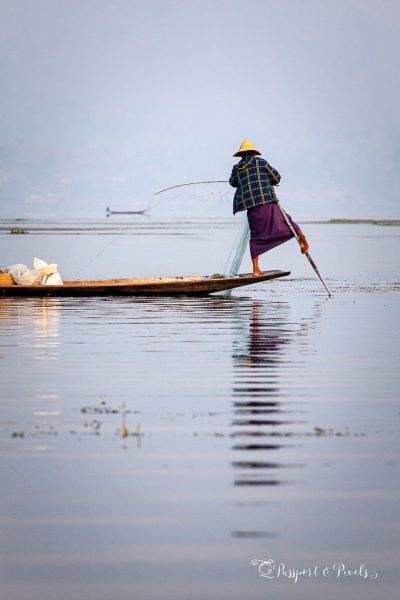 Leg-rowing fisherman, Inle Lake, Myanmar
