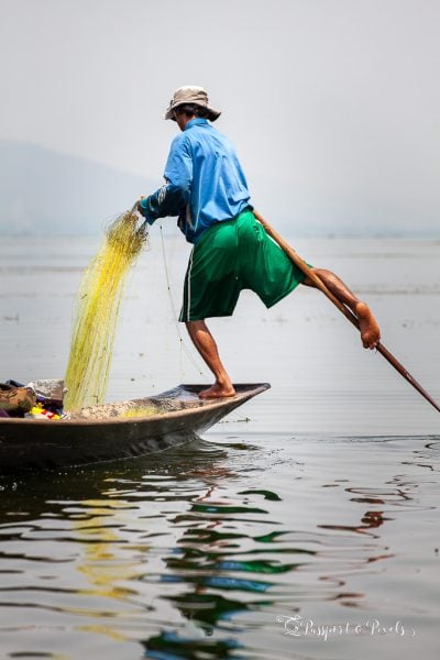 Leg-rowing fisherman, Inle Lake, Myanmar