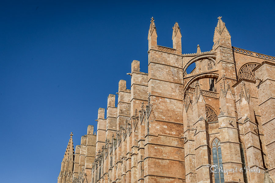 Close up of the Cathedral of Santa Maria of Palma aka Palma Cathedral