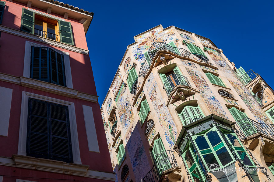 Can Forteza Rey building in Palma de Mallorca, photographed on a weekend in Palma Majorca