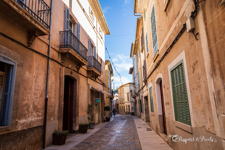 Pretty old streets in Pollenca, Mallorca, Spain