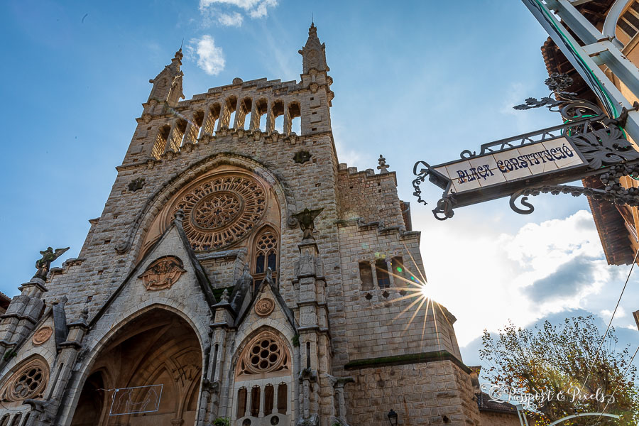 Church in Soller main plaza, Soller, Mallorca