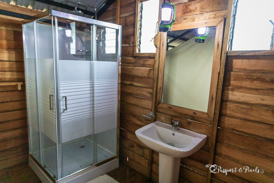 The bathroom in my safari tent in the Knuckles Sri Lanka