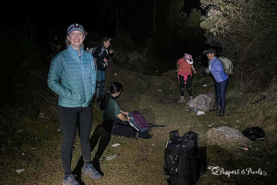 First rest stop on the hike up Volcan Santa Maria Guatemala