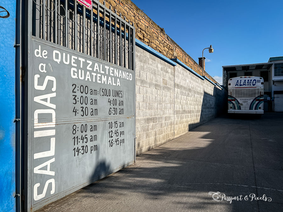 The bus depot for Alamo, which runs intercity buses between Xela and Guatemala City