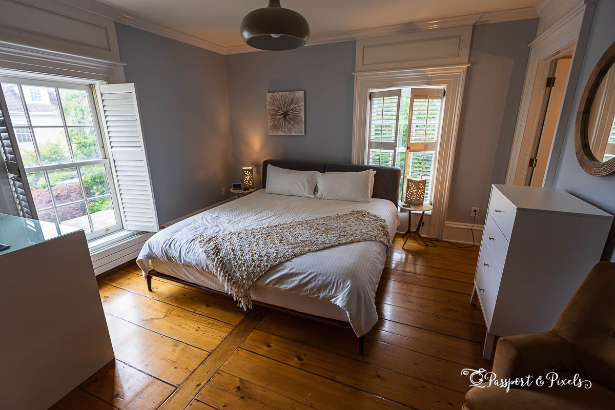 My very smart room in the Inn at Grand Pré Winery, Nova Scotia