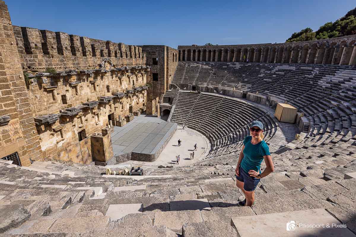 Another photo of my on my tour of ancient sites in Turkey, taken on the same day as in the photo above, but this time in the theatre at Aspendos