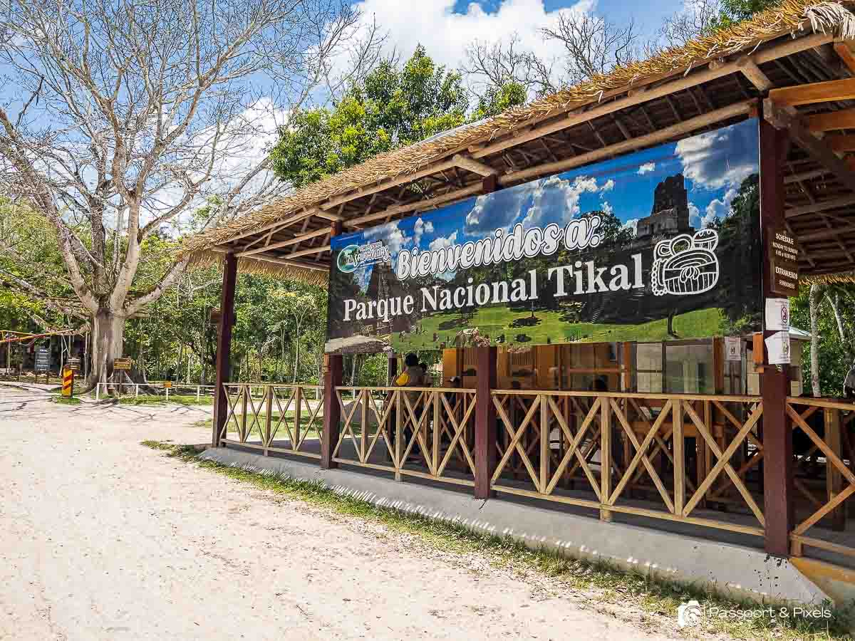The entrance and ticket office at Tikal National Park Guatemala