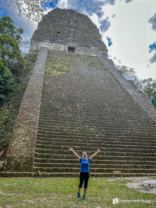 Me, the author, posing in front of Temple V at Tikal