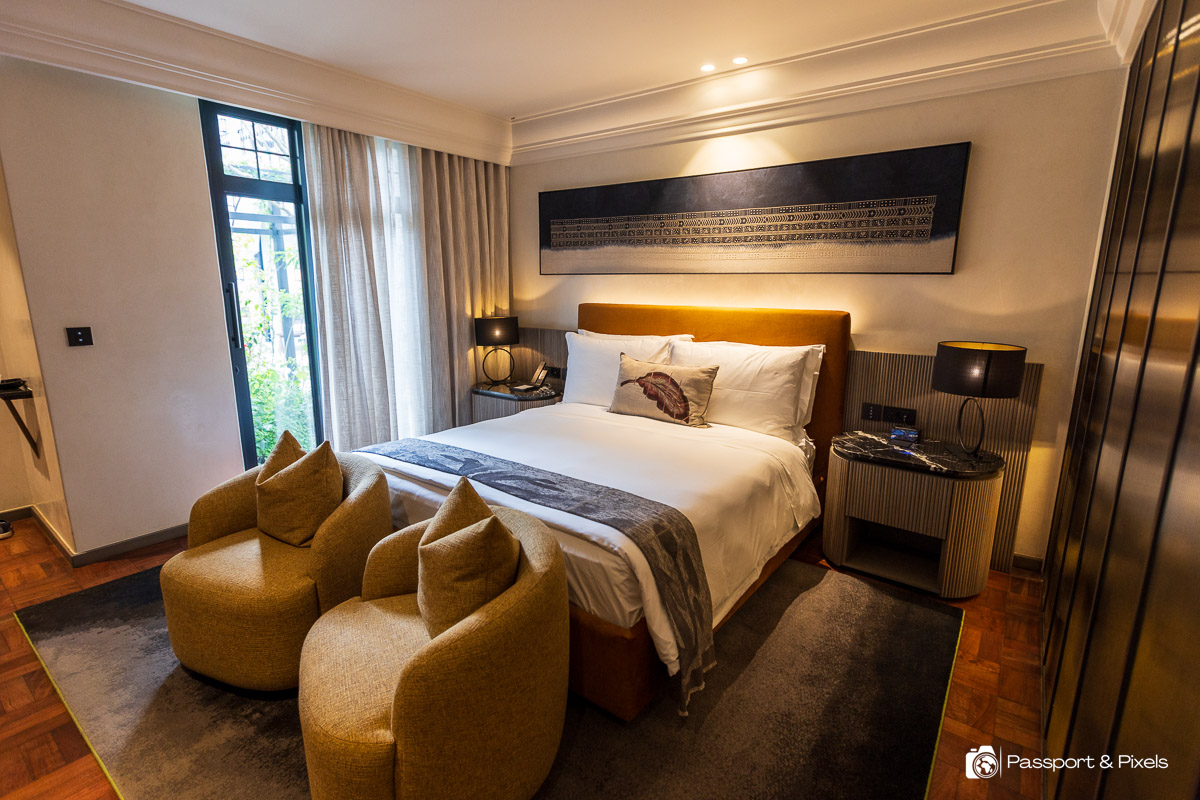 The sleeping area of my room at the Park Hyatt Johannesburg