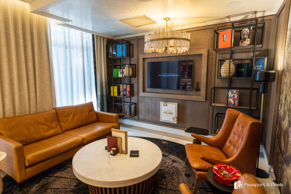 The cigar lounge at the Park Hyatt Johannesburg
